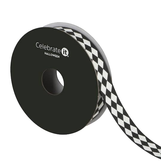 5/8" x 4yd. Black & White Diamond Ribbon by Celebrate It®